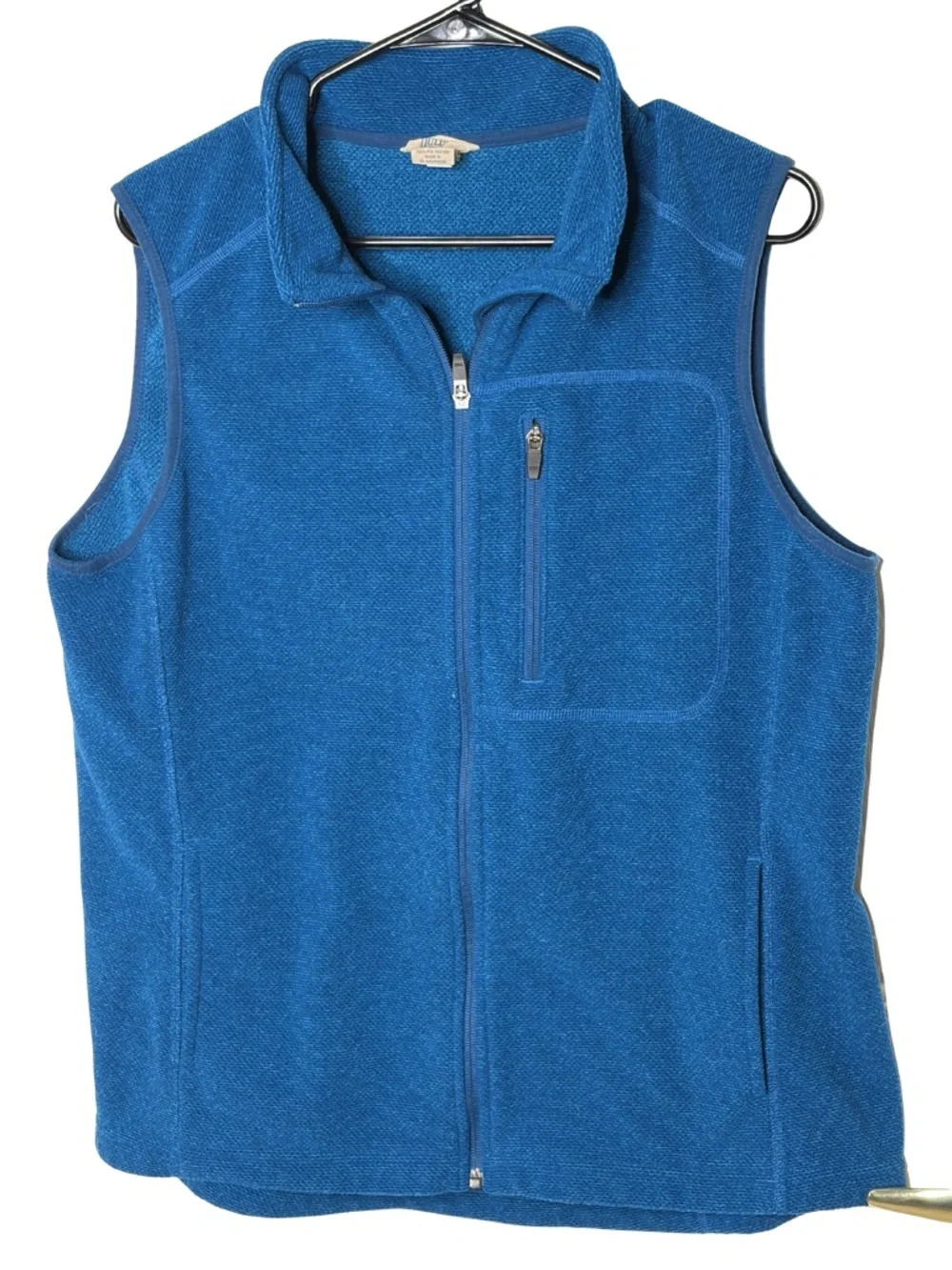 Duluth Trading Mens Large Fleece Vest Blue Full‎ Zip Outdoor Work